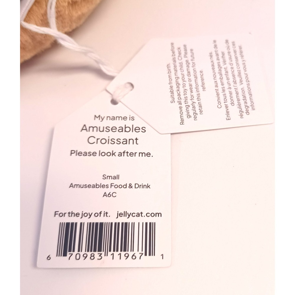 Jellycat Amuseables Small Croissant Plush Stuffed Food Toy NWT Retired - Picture 8 of 12